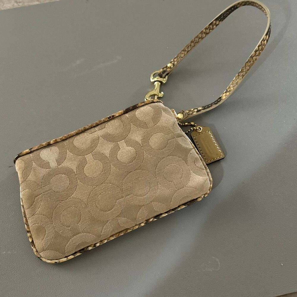 Coach Madison Op Art C Python Embossed Wristlet - image 4